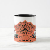 Mug Astronaute buvant du café sur Mars - Design minima (Centre)