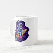 Mug Astronaute chevauchant une fusée carotte (Devant gauche)