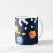 Mug Astronaute dans l'espace Planètes et Fusées Motif (Devant droit)