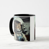 Mug Astronaute de chat gris dans l'espace (Devant gauche)