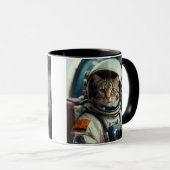 Mug Astronaute de chat gris dans l'espace (Devant droit)