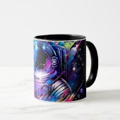 Mug Astronaute de l'espace étoilé éclaboussé de couleu (Devant droit)