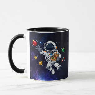 Mug Astronaute de Noël flottant avec ornements