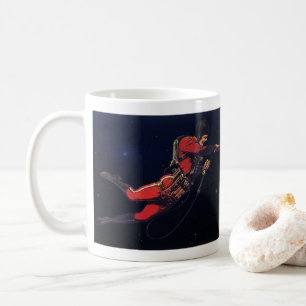 Mug Astronaute de science-fiction vintage dans l'espac
