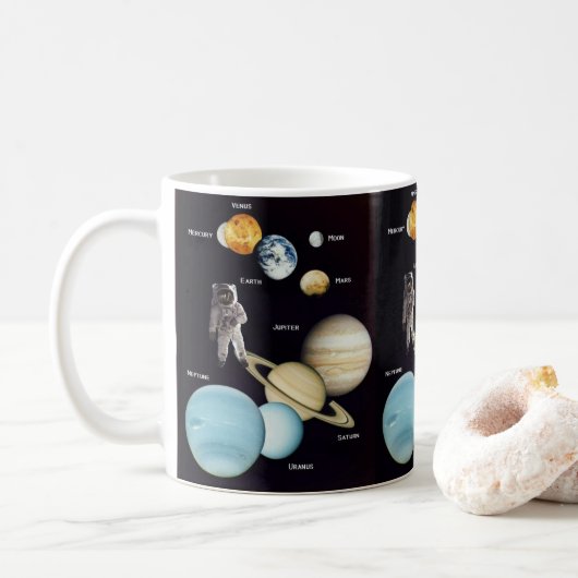 Mug Astronaute des planètes spatiales (Avec donut)