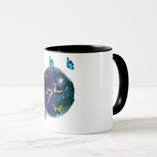 Mug astronaute et papillon (Devant droit)