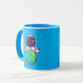 Mug Astronaute Pacifique Tenant la Terre (Devant gauche)