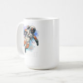 Mug Astronaute Rétro Cool Flottant Dans L'Espace Extra (Devant gauche)