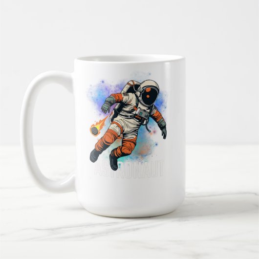 Mug Astronaute Rétro Cool Flottant Dans L'Espace Extra (Gauche)