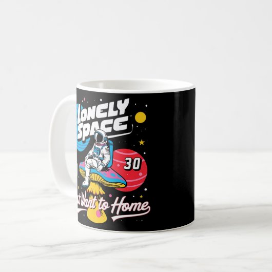 Mug astronaute spatial solitaire (Devant gauche)
