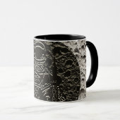 Mug Astronaute sur la Lune Espace Noir & Gris (Devant droit)