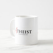Mug Athée (lettre d'écarlate) (Devant gauche)