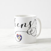 Mug Athènes - Coeur du drapeau, Grèce (Devant droit)
