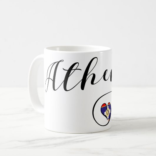 Mug Athènes - Coeur du drapeau, Grèce (Devant gauche)