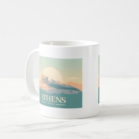 Mug Athènes Grèce Acropole Pastel Travel (Devant gauche)