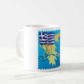 Mug Athènes Grèce Horloge grecque Drapeau et carte (Devant gauche)