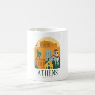 Mug Athènes vintage Grèce Voyage - Parthenon City