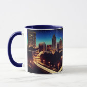 Mug Atlanta Georgia Skyline Blue Starry Soirée étoilée (Gauche)
