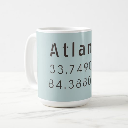 Mug Atlanta Latitude & Longitude (Devant gauche)