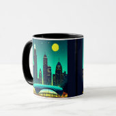 Mug Atlanta Skyline sous un ciel étoilé (Devant gauche)