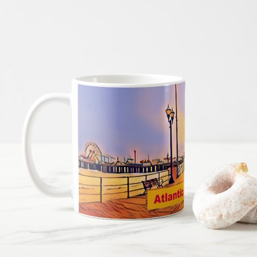 Mug Atlantic City Beach Boardwalk (Avec donut)