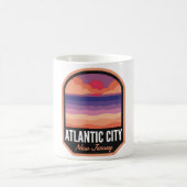 Mug Atlantic City Beach NJ Retro Sunset (Centre)