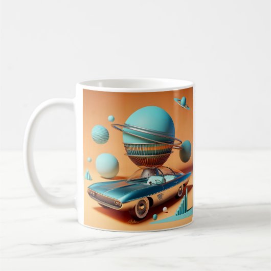 Mug Atomic Futuristic Sky View Cruiser Car  (Gauche)