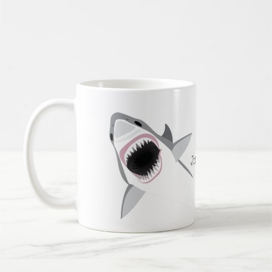 Mug Attaque de requins avec votre nom (Gauche)