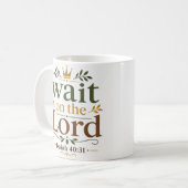 Mug Attendez le Seigneur, dévotion matinale chrétienne (Devant gauche)