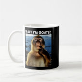 Mug Attends je suis Goated Drôle Singe Pensif Mème Bra (Gauche)