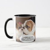 Mug Attention anglaise de bouledogue ! (Gauche)