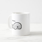 Mug Attention au dessin animé de la baleine blanche (Devant gauche)
