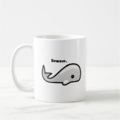 Mug Attention au dessin animé de la baleine blanche (Gauche)