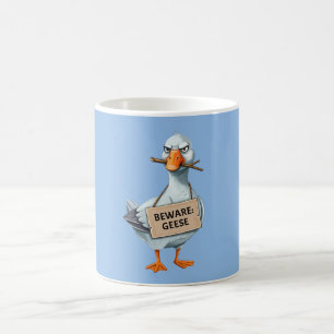 Mug Attention aux oies – Oie en colère drôle