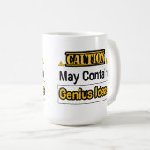 Mug Attention Idées géniales amusantes Office Cadeau (Devant droit)