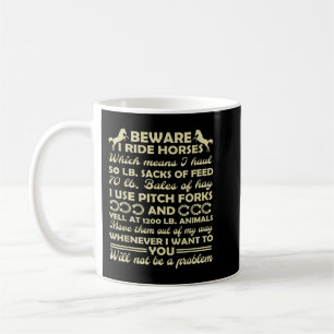 Mug Attention, je ride Chevaux T-Shirt pour hommes