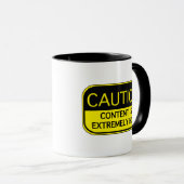 Mug Attention Le Contenu Est Extrêmement Chaud Café Mu (Devant droit)