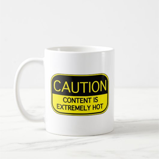 Mug Attention Le Contenu Est Extrêmement Chaud Café Mu (Gauche)