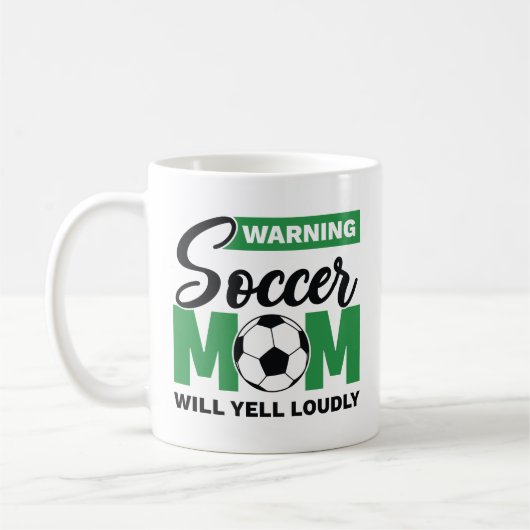 Mug Attention Maman De Football Va hurler Fort (Gauche)