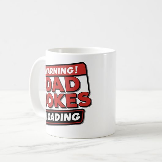 Mug Attention! Papa Blagues Chargement" - Fun & Bold C (Devant gauche)