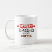 Mug Attention : Professeur Alimenté Par Café | Enseign (Gauche)