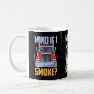 Mug Attention si je fume Semi Truck Trucker Diesel Méc