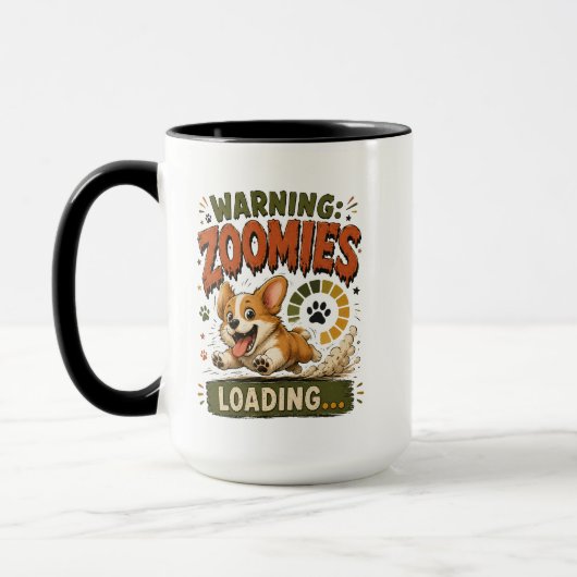 Mug "Attention Zooms en cours de chargement"Fun Corgi (Gauche)