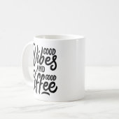 Mug Attitude Café Vibes Caffeine Motivation Objectifs (Devant gauche)
