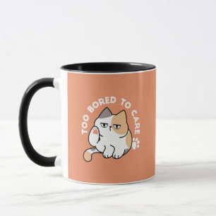 Mug Attitude de Chat Paresseux – Trop Ennuyé pour S'en