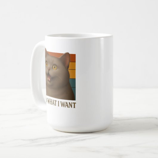 Mug Attitude de chat rétro (Devant gauche)
