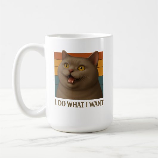 Mug Attitude de chat rétro (Gauche)
