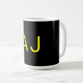 Mug Attractive Monogram Yellow Black Modern Minimalist (Devant droit)