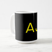 Mug Attractive Monogram Yellow Black Modern Minimalist (Devant gauche)