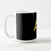 Mug Attractive Monogram Yellow Black Modern Minimalist (Gauche)